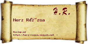 Herz Rózsa névjegykártya